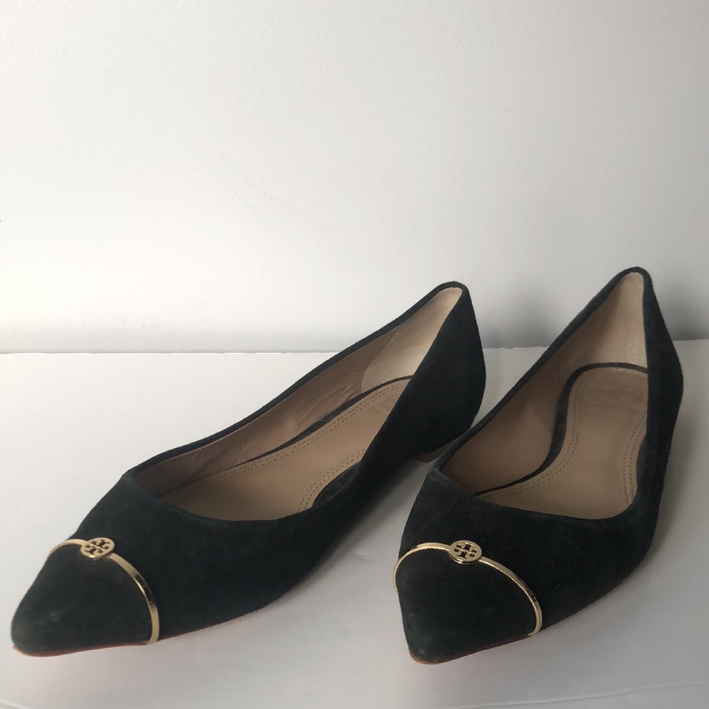 Tory Burch black flats Sz 8